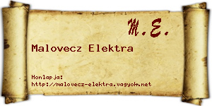 Malovecz Elektra névjegykártya